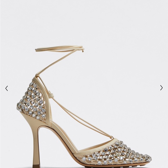 BOTTEGA VENETA Sparkle Stretch Lace-Up Sandal - Picture 2 of 9